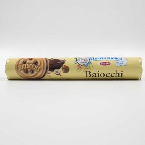 Печенье Барилла Мулино Бьянко Байокки с какао-ореховым кремом 168г