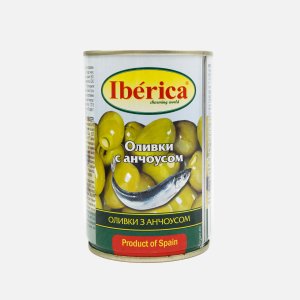 Оливки Иберика с анчоусом ж/б 300г