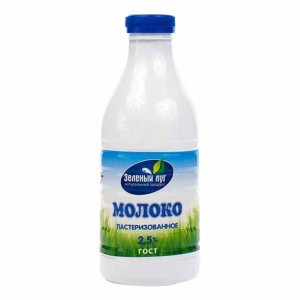 Молоко Зеленый луг пастеризованное 2.5% пл/бут 750г