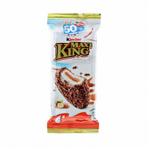 Вафли Киндер Макси Кинг с молочно-карамельной начинкой в молочном шоколаде с дроблеными лесными орехами 35г