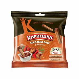 Сухарики Кириешки Шашлык 60гр+ Кетчуп Heinz 25г