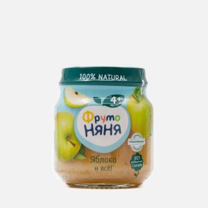 Пюре ФрутоНяня Яблоко без сахара ст/б 100г