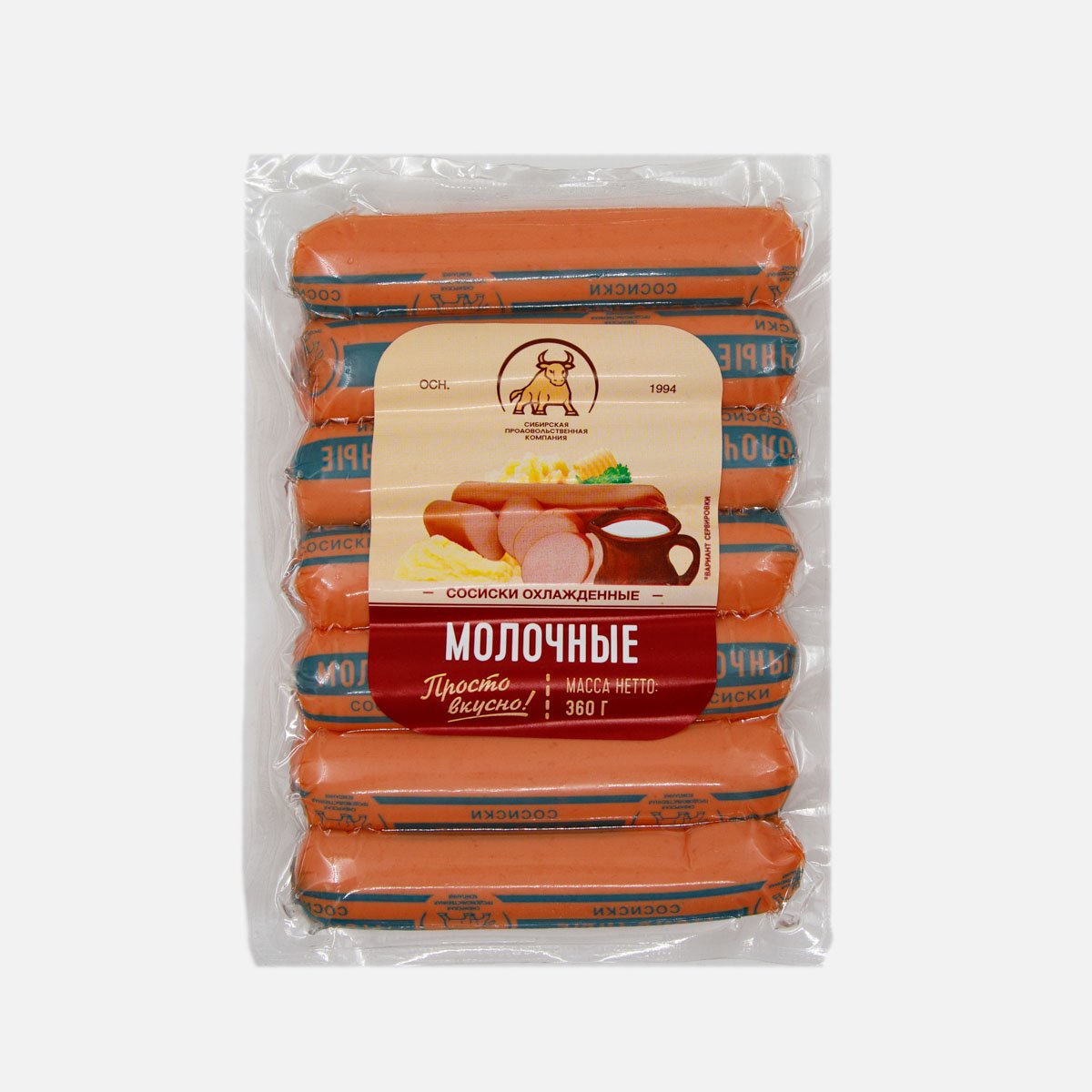 Сосиски СПК Молочные в/у 360г Сосиски СПК Молочные в/у 360г