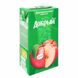Нектар Добрый Деревенские яблочки с мякотью т/п 2л