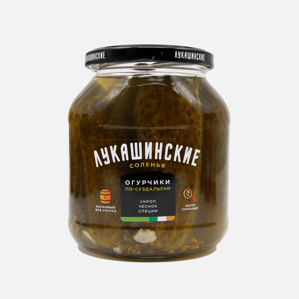 Огурчики Лукашинские малосол по-Суздальски укроп/чесн ст/б 670г Огурчики Лукашинские малосол по-Суздальски укроп/чесн ст/б 670г