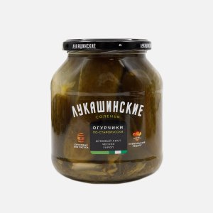 Огурчики Лукашинские соленые по-старорусски с дубовым листом ст/б 670г