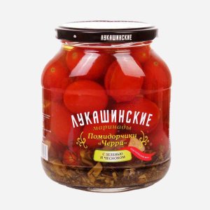 Помидоры Лукашинские Черри марин зелень/чеснок ст/б 670г