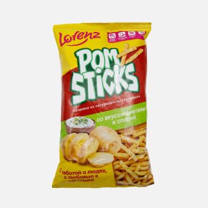 Чипсы Лоренц Помстикс соломка Сметана/Специи пл/уп 100г