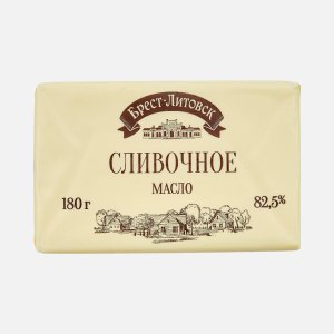 Масло Брест-Литовск сладко-сливочное несоленое 82.5% 180г