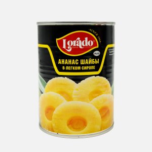 Ананасы Лорадо шайбы в лёгком сиропе ж/б 580мл