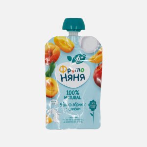 Пюре ФрутоНяня из яблок и абрикосов со сливками 90г