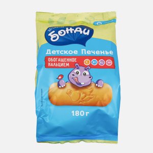 Печенье Бегемотик Бонди обогащенное кальцием 180г