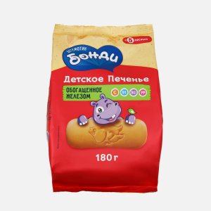 Печенье Бегемотик Бонди обогащенное железом 180г