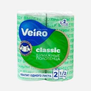 Полотенца Вейро бумажные 2-слойные 2 рулона