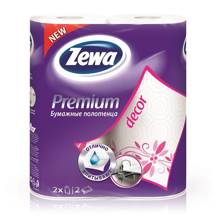 Полотенца Zewa Premium Decor бумажные 2сл 2рул