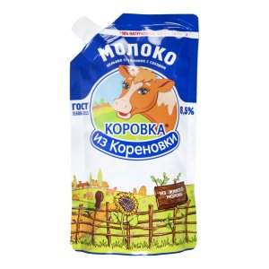 Молоко сгущ КоровкаИзКореновки цельн с сах 8.5% дой/пак 270г