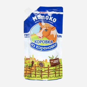 Молоко сгущ КоровкаИзКореновки цельн с сах 8.5% дой/пак 270г