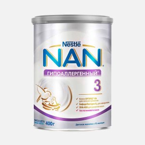 Напиток Нестле Нан Гипоаллерг 3 сух мол с 12мес ж/б 400г