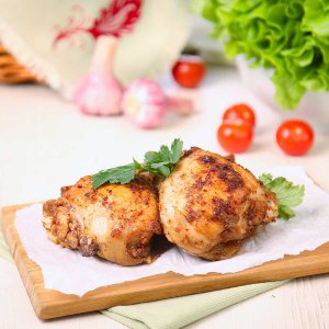 Бедрышки куриные в маринаде жареные вес