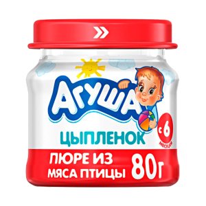 Пюре Агуша Цыпленок ст/б 80г