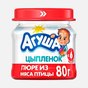 Пюре Агуша Цыпленок ст/б 80г