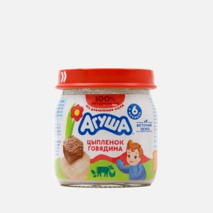 Пюре Агуша Цыпленок/Говядина ст/б 80г