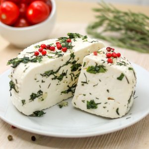 Сыр Брынза с зеленью 45% вес Наша Сыроварня