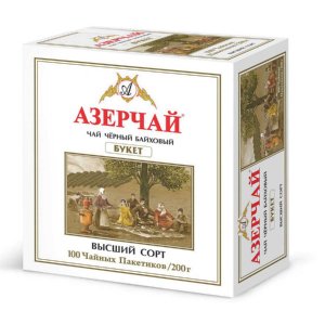Чай Азерчай Букет черный 100пак*2г к/к 200г