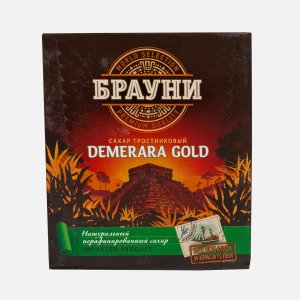 Сахар Брауни Демерара Лайт светлый тростниковый коричневый кусковой к/к 500г