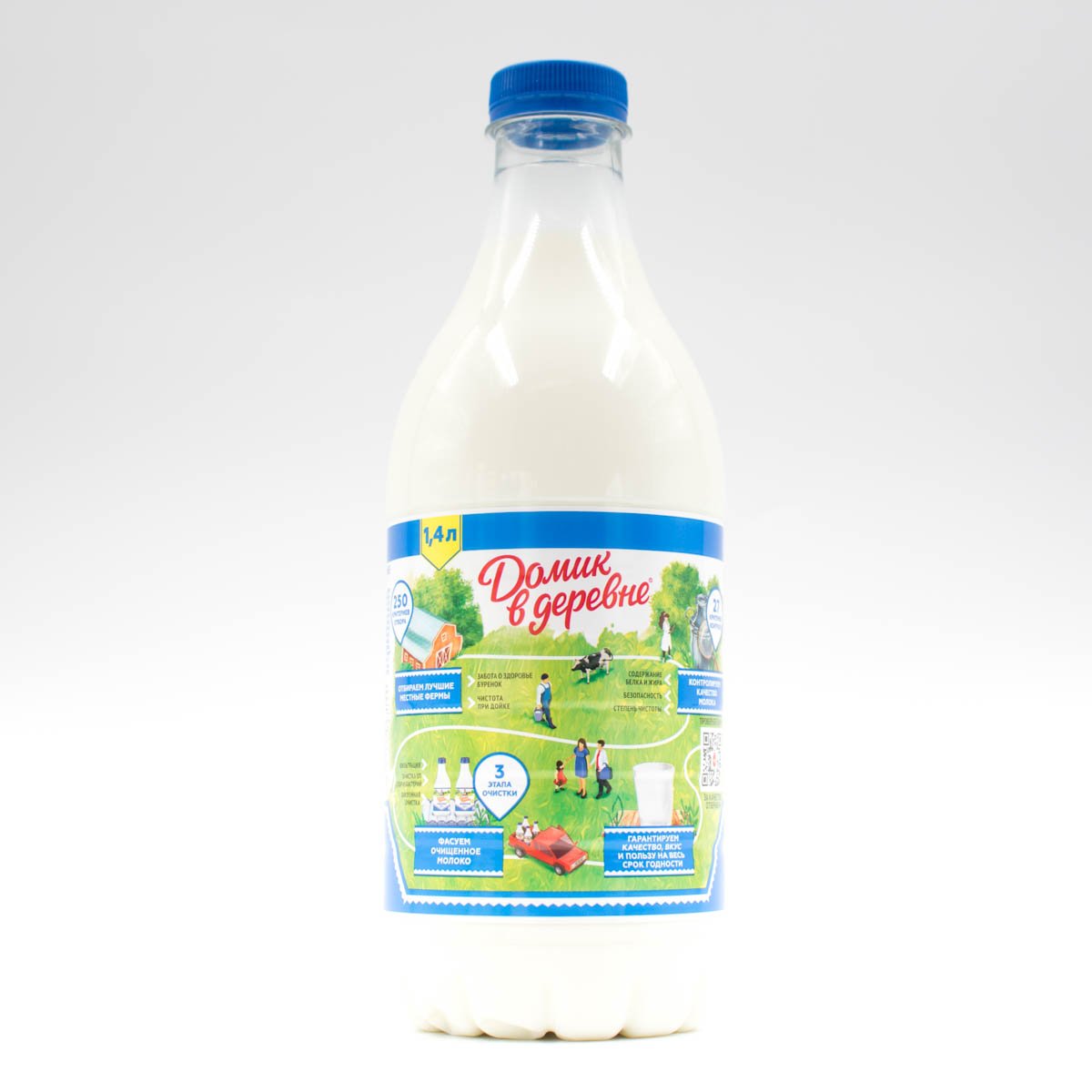 Молоко Домик в деревне 2.5% пл/бут 1400мл