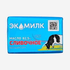 Масло Экомилк Сливочное несол в/с ГОСТ 82.5% фольга 180г Коровка