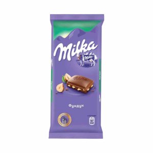 Шоколад Милка молочный с дробленым фундуком 90г