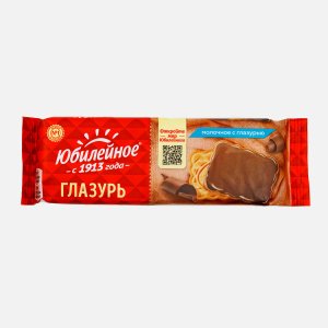 Печенье Большевик Юбилейное молочное с глазурью пл/уп 116г