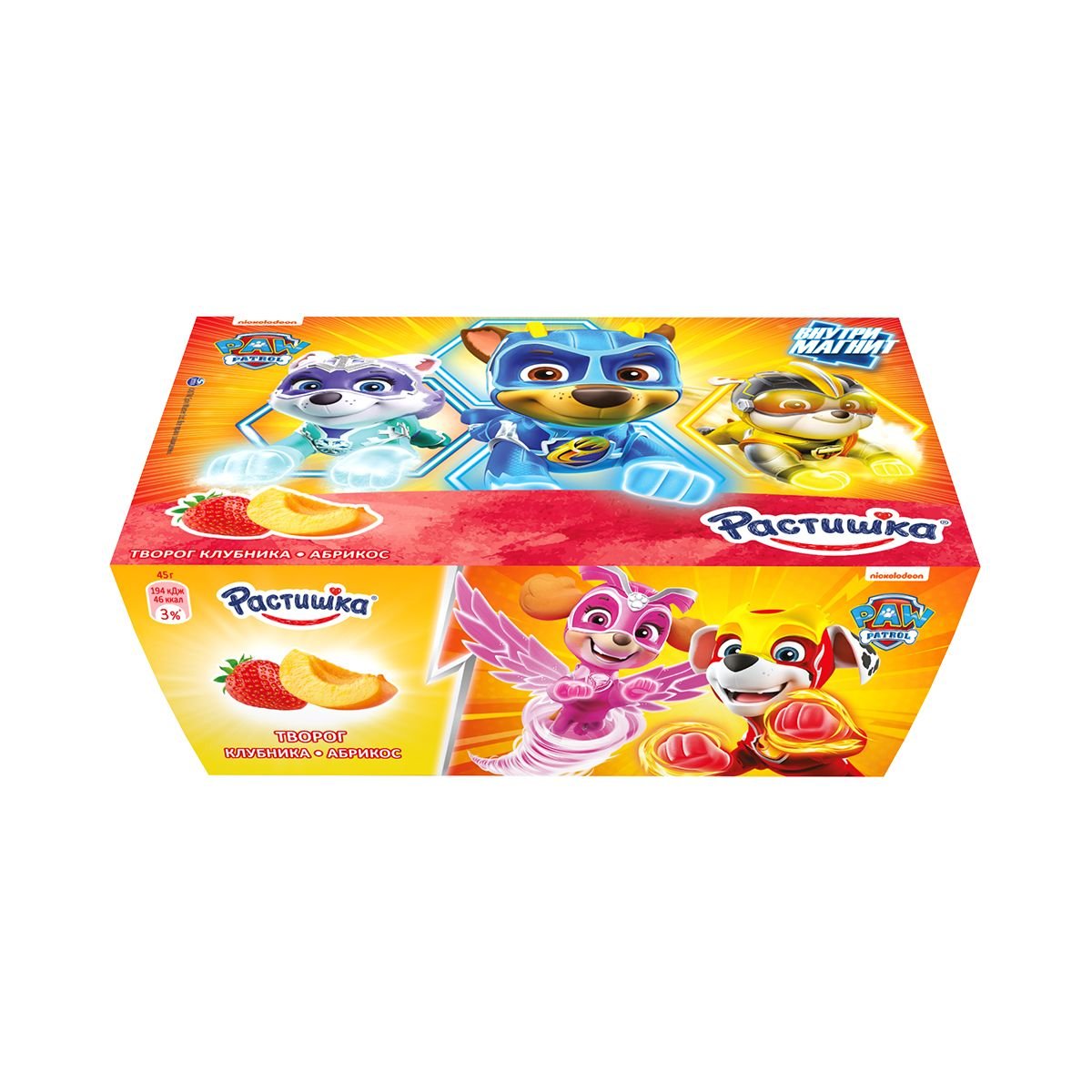 Творог Растишка Клубника/Абрикос обогащенный 3.5% 6*45г Творог Растишка Клубника/Абрикос обогащенный 3.5% 6*45г