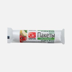 Пакеты для завтраков Грифон БИО 80шт в рул 17х28см 8мкм ПНД 101-051