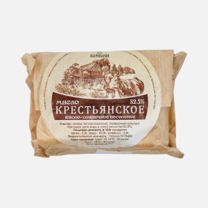 Масло Крестьянское кисло-слив 82,5% несоленое вес Наша Сыроварня