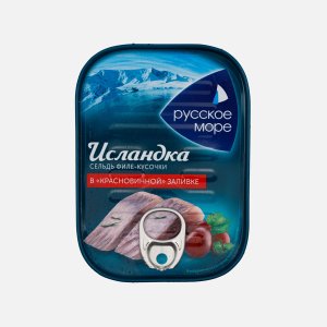Сельдь Русское море Исландка филе-кусок в красном вине ж/б 115г