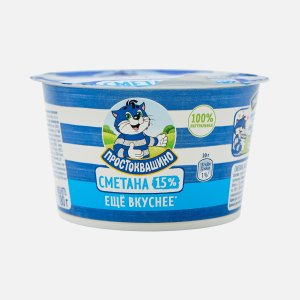Сметана Простоквашино 15% пл/ст 180г