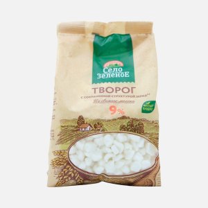 Творог Село зеленое 9% пл/пак 500г