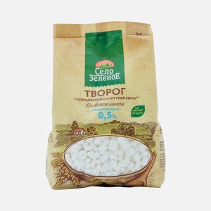 Творог Село зеленое обезжир пл/пак 500г