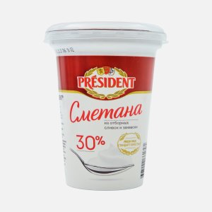 Сметана Президент 30% пл/ст 350г
