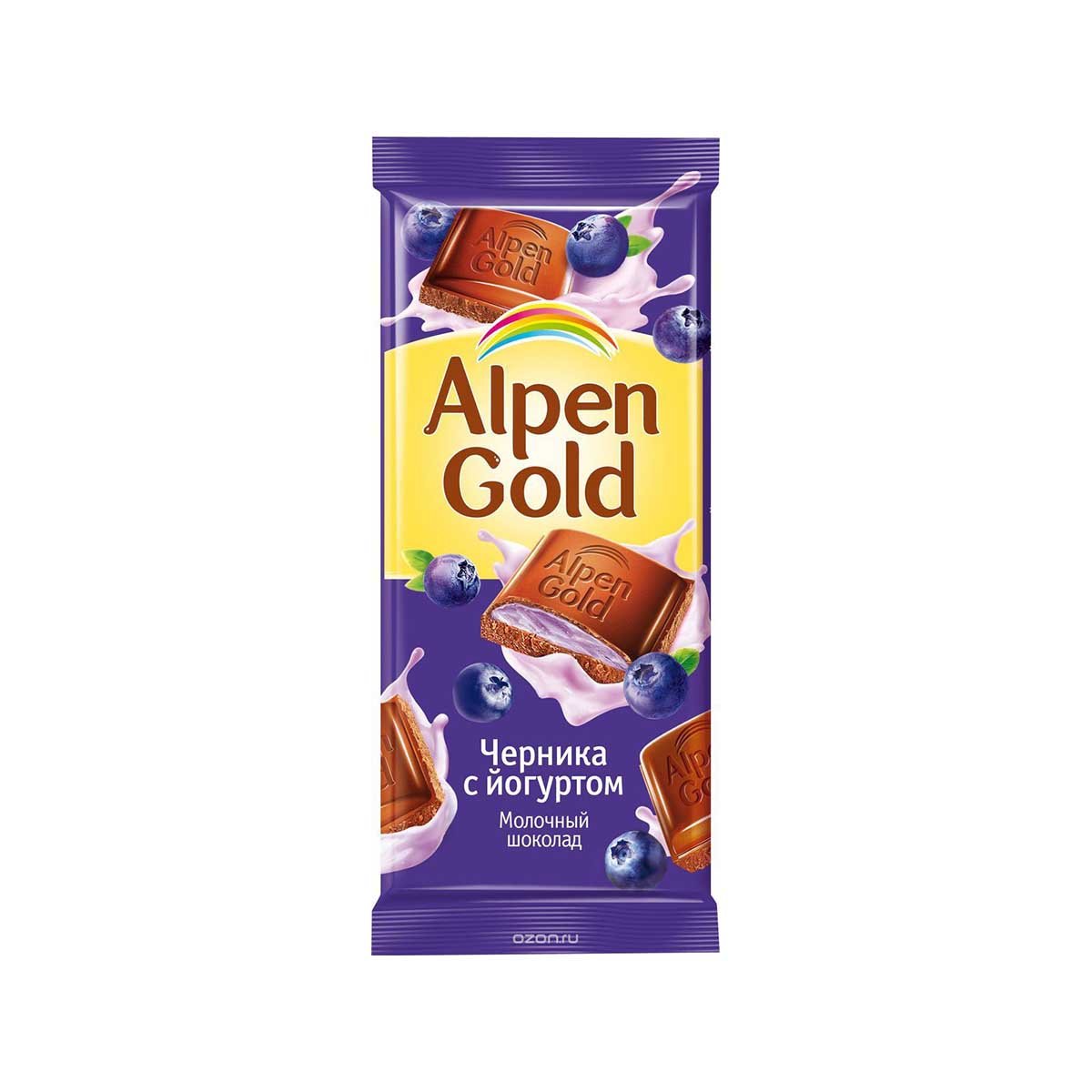 Шоколад Alpen Gold молочный с чернично-йогуртовой начинкой