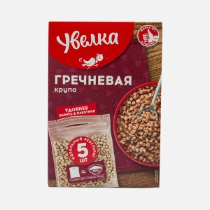 Крупа Увелка гречневая ядрица быстроразваривающаяся Экстра к/к 5*80г