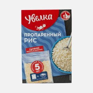 Рис Увелка длиннозерный обработаный паром к/кор 5*80г