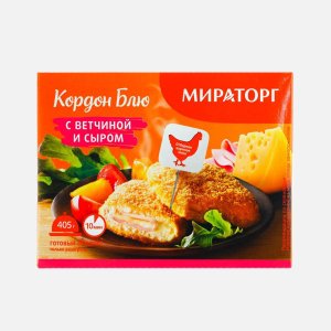 Котлета Мираторг Кордон блю с ветчиной и сыром с/м к/к 405г