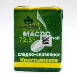 Масло Лебедевская Агрофирма сладко-сливочное Крестьянское 72.5% 180г