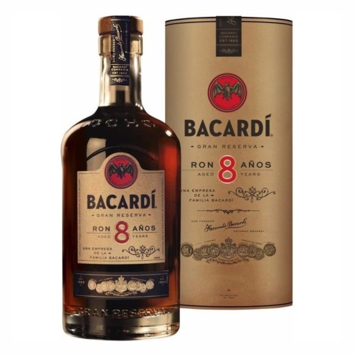 Ром темный Bacardi Gran Reserva Ocho 8 лет в подарочной …