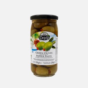 Оливки Делфи фаршированные пастой из перца ст/б 350г