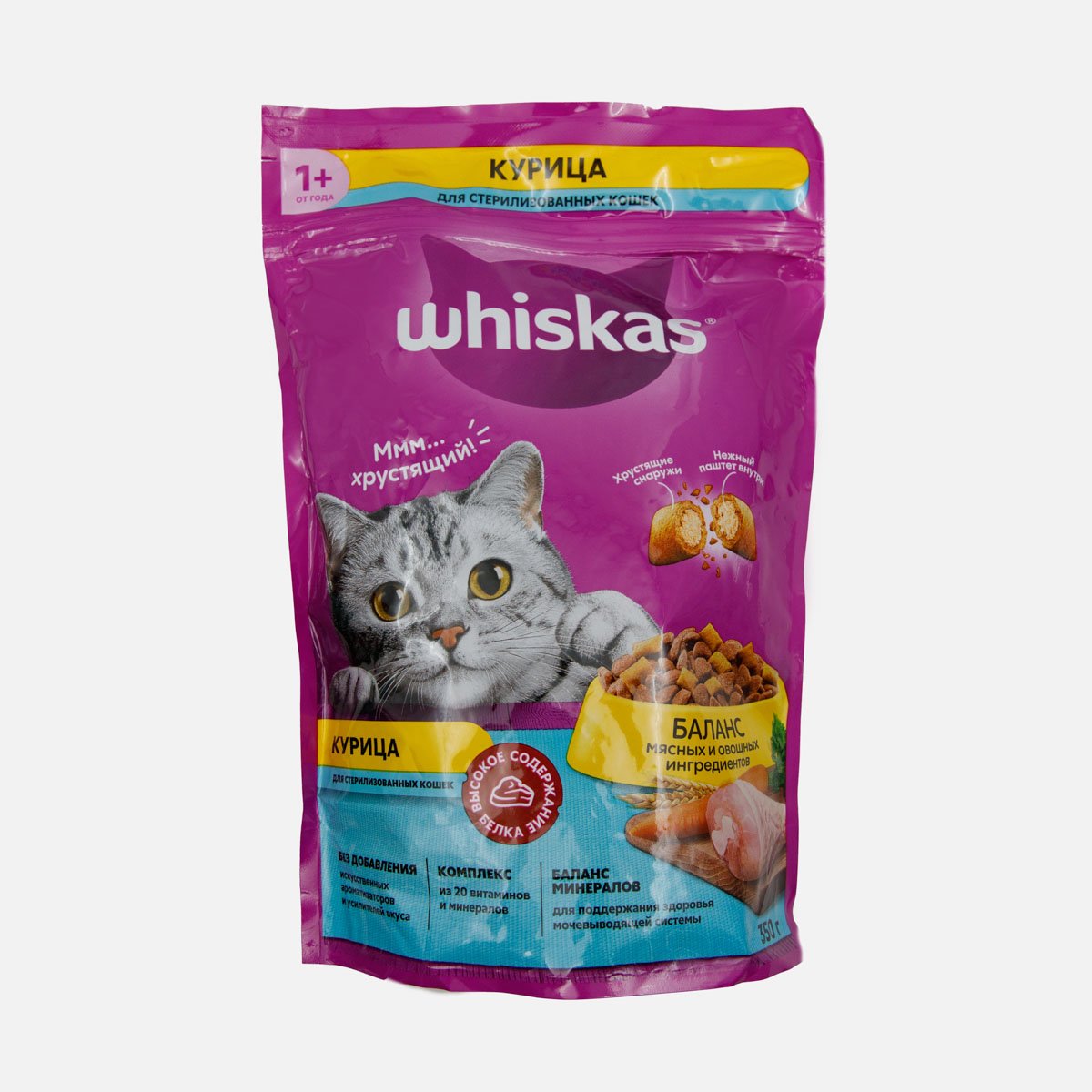 Корм Вискас Вкус подуш Курица д/стерил кошек и котов к/к 350г Корм Вискас Вкус подуш Курица д/стерил кошек и котов к/к 350г