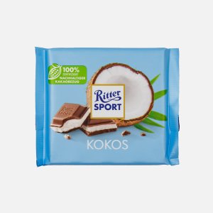 Шоколад Риттер Спорт молочный с кокосовой начинкой 100г